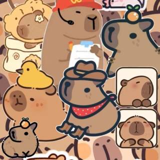 Capybara cartoon wallpaper