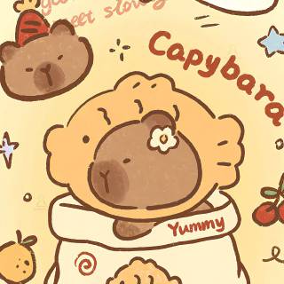 Capybara cartoon wallpaper