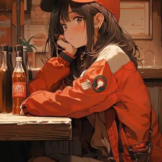 Anime girl lofi wallpaper