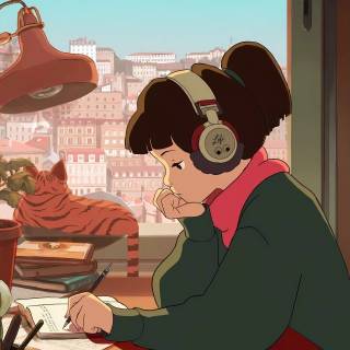 Anime girl lofi wallpaper