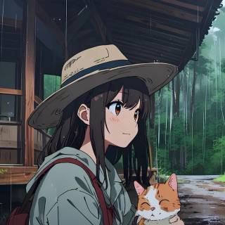 Anime girl lofi wallpaper
