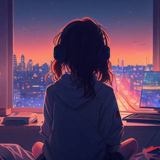 Anime girl lofi wallpaper