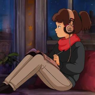 Anime girl lofi wallpaper