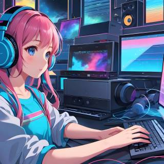 Anime girl lofi wallpaper