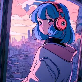 Anime girl lofi wallpaper