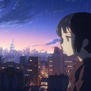 Anime girl lofi wallpaper
