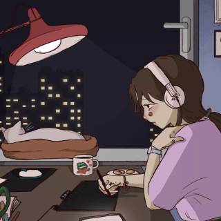 Anime girl lofi wallpaper