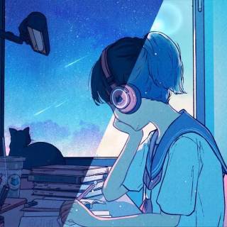 Anime girl lofi wallpaper