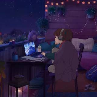 Anime girl lofi wallpaper