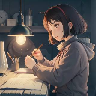 Anime girl lofi wallpaper