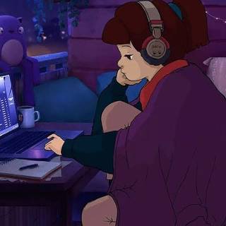 Anime girl lofi wallpaper