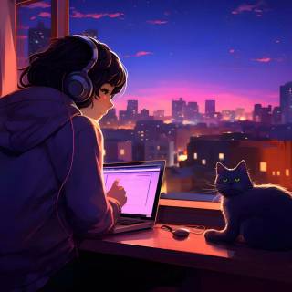 Anime girl lofi wallpaper