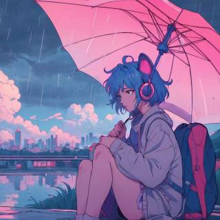 Anime girl lofi wallpaper