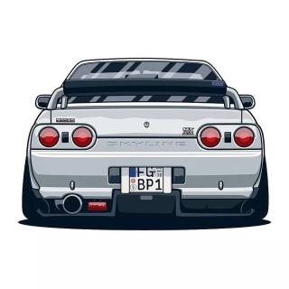 Nissan GTR cartoon iPhone wallpaper