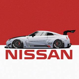 Nissan GTR cartoon iPhone wallpaper