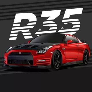 Nissan GTR cartoon iPhone wallpaper