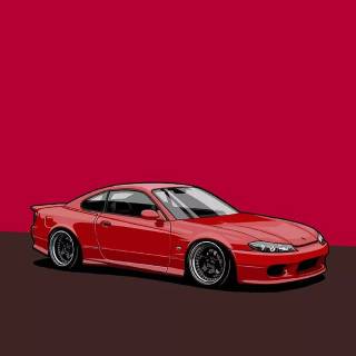 Nissan GTR cartoon iPhone wallpaper