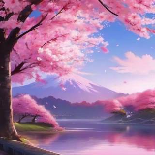 Pink Sakura iPhone wallpaper