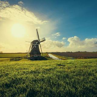 Windmill 4k wallpaper