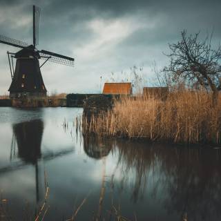 Windmill 4k wallpaper