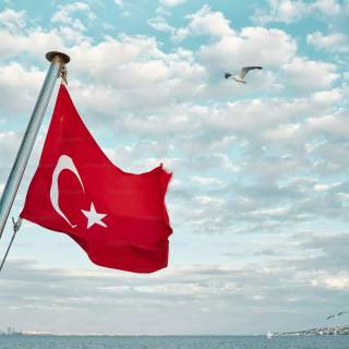 Turkish flag 4k wallpaper