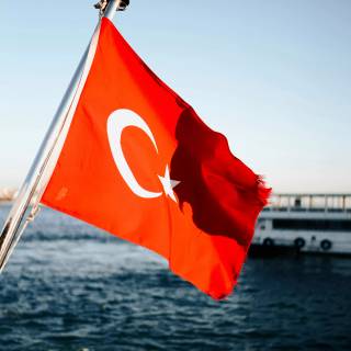 Turkish flag 4k wallpaper