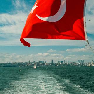 Turkish flag 4k wallpaper
