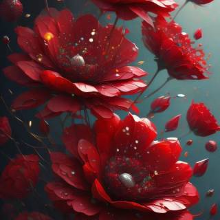 Red flowers phone wallpaper