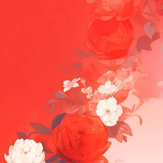 Red flowers phone wallpaper