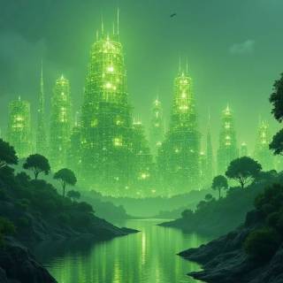Green futuristic wallpaper