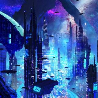 Blue futuristic wallpaper