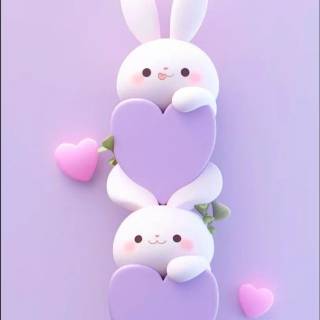 Cute purple bunny wallpaper