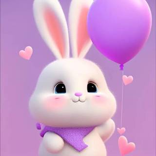 Cute purple bunny wallpaper