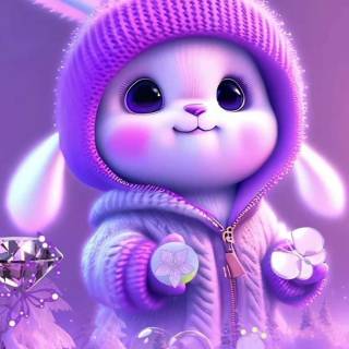 Cute purple bunny wallpaper