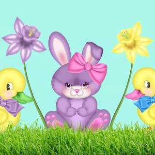 Cute purple bunny wallpaper