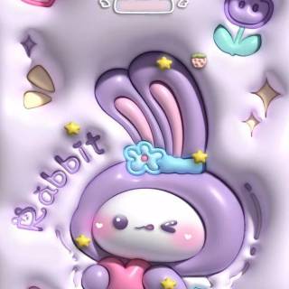 Cute purple bunny wallpaper