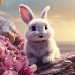 Cute purple bunny wallpaper