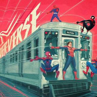 Spider-Mman stopping train wallpaper