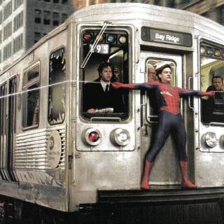 Spider-Mman stopping train wallpaper