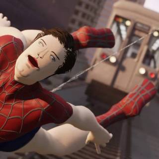 Spider-Mman stopping train wallpaper