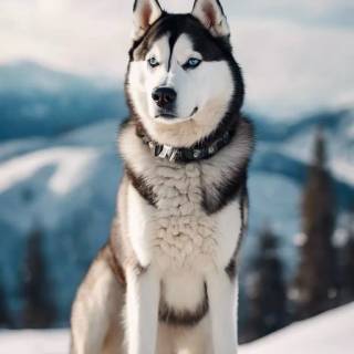 Husky in snow wallpaper