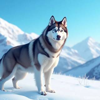Husky in snow wallpaper