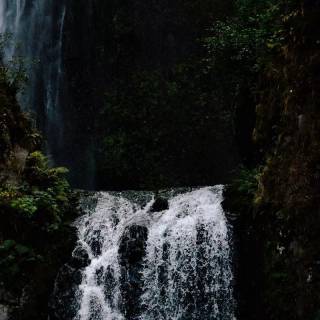 Dark waterfall wallpaper