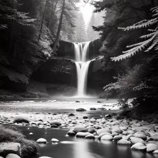 Dark waterfall wallpaper