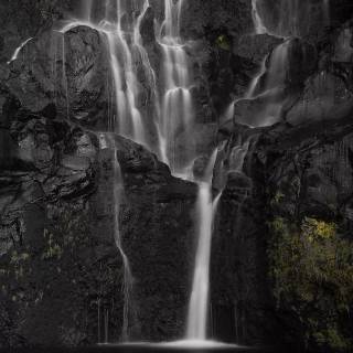 Dark waterfall wallpaper