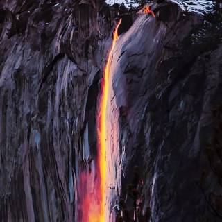 Dark waterfall wallpaper