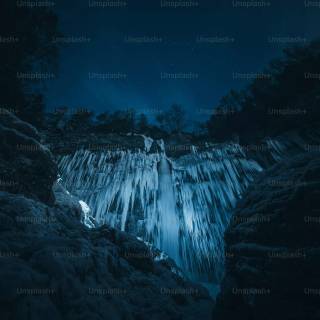 Dark waterfall wallpaper