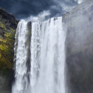 Dark waterfall wallpaper