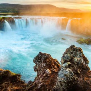 Dark waterfall wallpaper