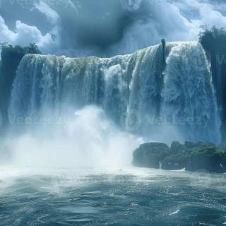 Dark waterfall wallpaper